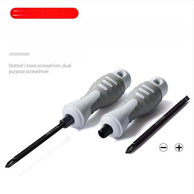 Dvimata atsuktuvas su Philips ir plokščiu galu, iš Cr-Mo plieno, magnetinis, izoli uotas, varžto skersmuo 6 mm