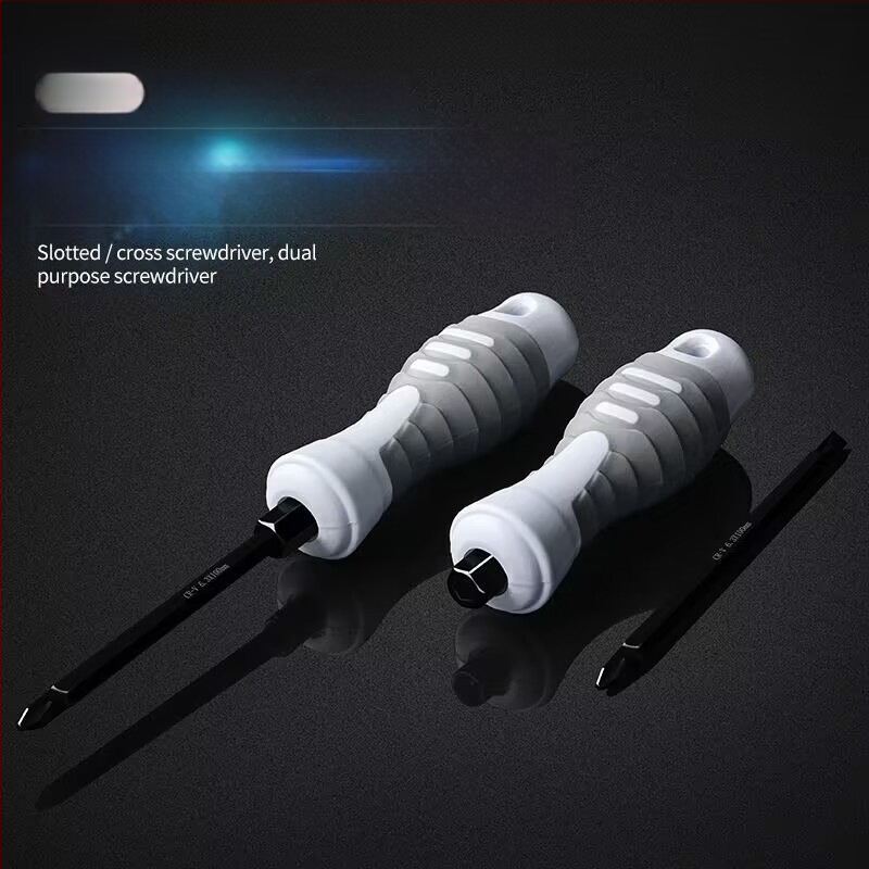 Dvimata atsuktuvas su Philips ir plokščiu galu, iš Cr-Mo plieno, magnetinis, izoli uotas, varžto skersmuo 6 mm