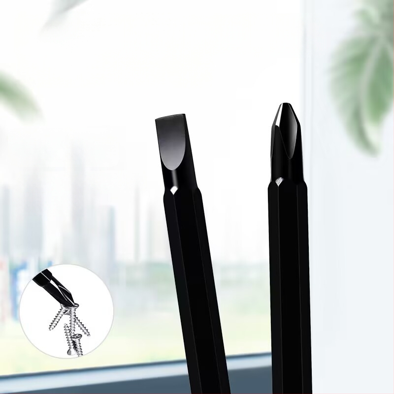 Dvimata atsuktuvas su Philips ir plokščiu galu, iš Cr-Mo plieno, magnetinis, izoli uotas, varžto skersmuo 6 mm