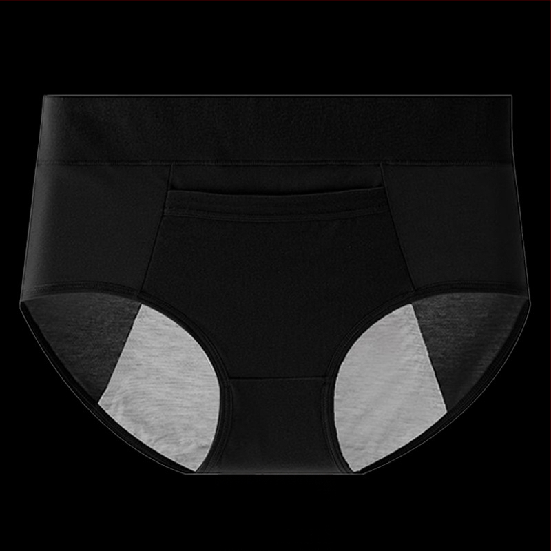 Менструално бельо от памук с подплата от модал, средна талия, защита срещу течове, предназначено за жени