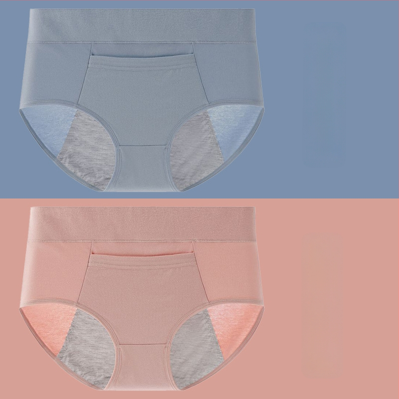 Менструално бельо от памук с подплата от модал, средна талия, защита срещу течове, предназначено за жени