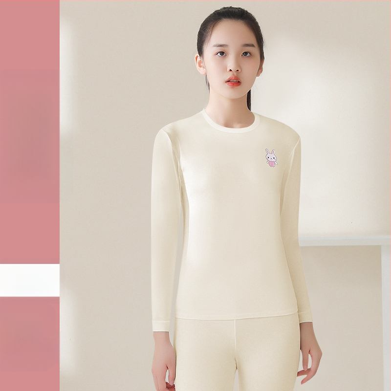 Modalni termalni set za djevojčice – antibakterijski, bezšivni, s okruglim vratom i dugim rukavima, tanak materijal