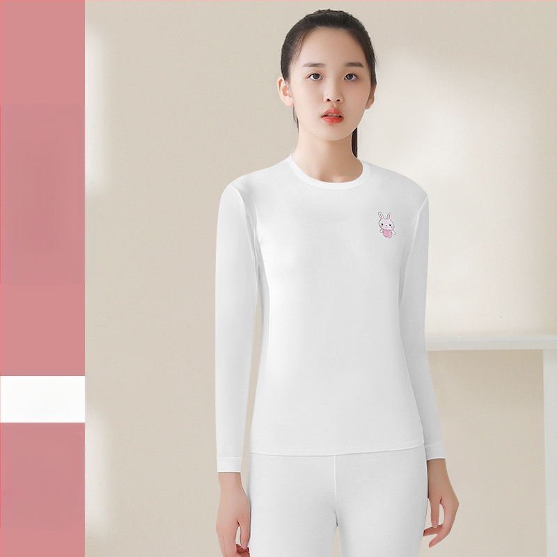 Modalni termalni set za djevojčice – antibakterijski, bezšivni, s okruglim vratom i dugim rukavima, tanak materijal