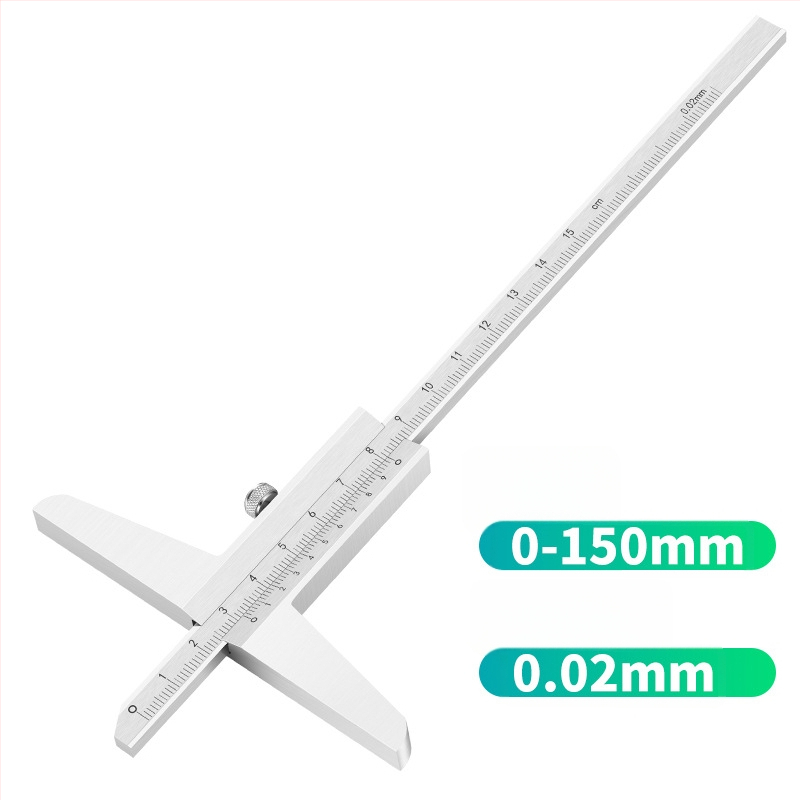 Mélységvernier tolómérő a mélység mérésére, tartományok 0-150/0-200/0-300/0-500 mm, nagy pontosság