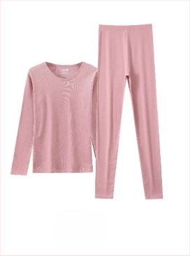 Ženski termalni komplet s kapuljačom, okruglim izrezom i dugim rukavima; izuzetno debela poliester tkanina za toplinu i anti-pilling.