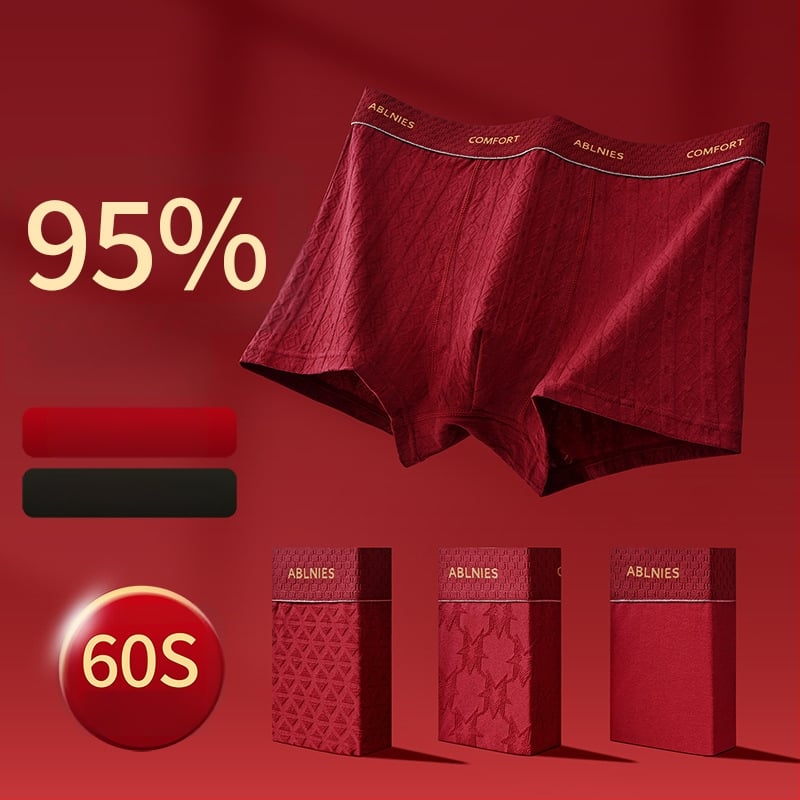 Muške bokserice od pamuka, prozračne i antibakterijske, srednji pojas, uzorak teksta