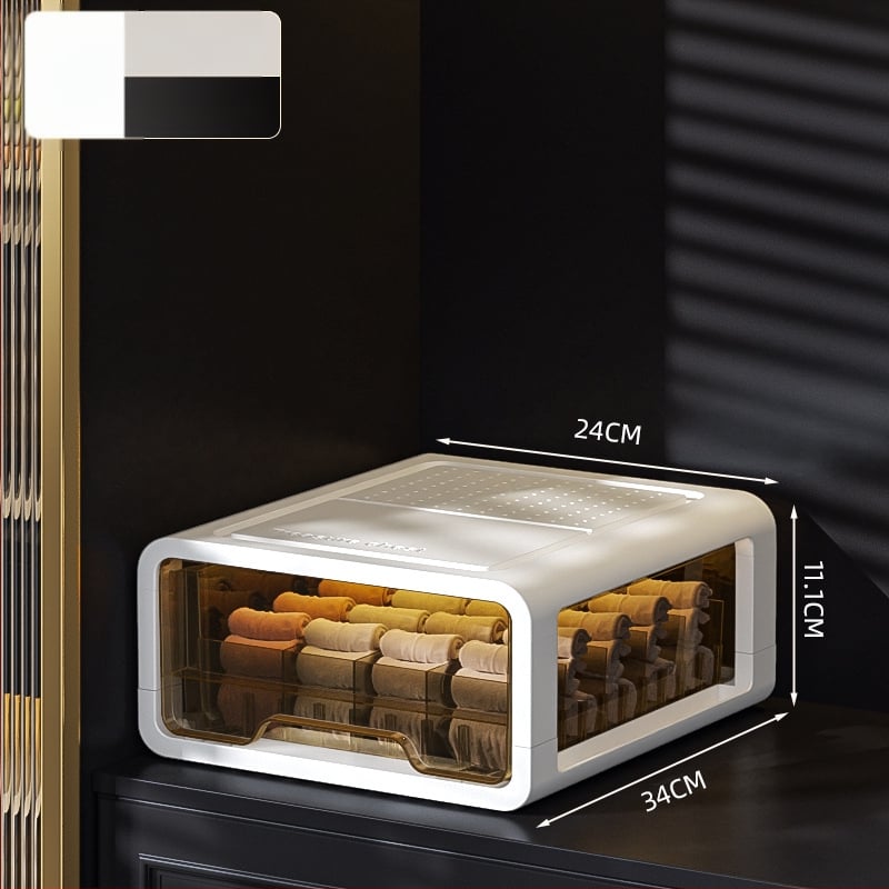 Прозрачна пластмасова кутия за съхранение с чекмедже за дрехи и бельо, марка met, персонализиране чрез печат на лого, стил лайт лукс