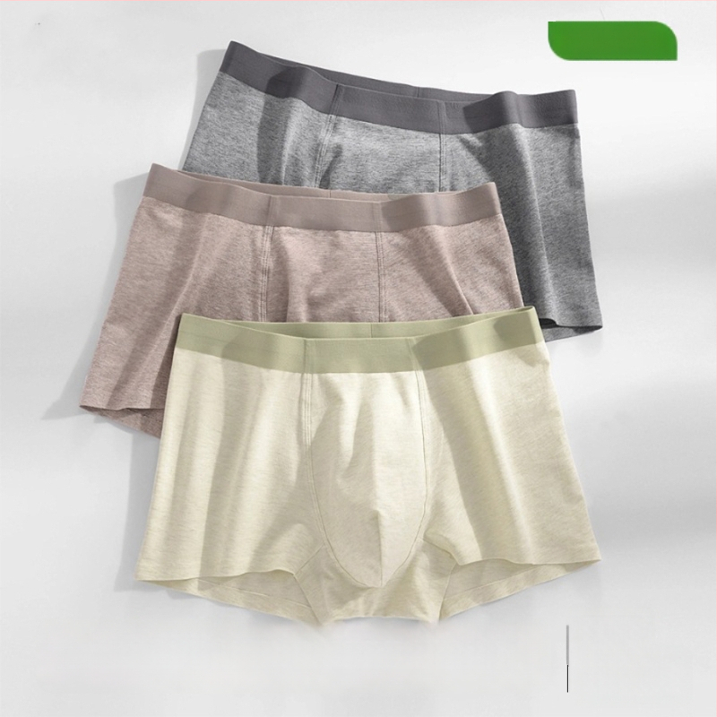 Α-κατηγορίας ανδρικά βαμβακερά boxer briefs μεσαίας μέσης, αναπνεύσιμα, αντιβακτηριακά, μεγάλο μέγεθος