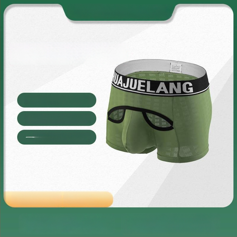 Meeste bokserid U-kujuline tasku, hingav võrk, nailonist materjal, madal Vöökoht