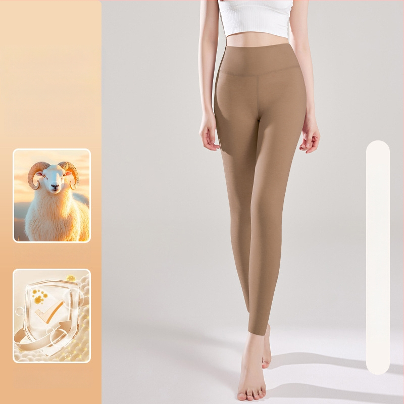 Moteriškos aukšto juosmens termo kelnaitės su fliso pamušalu, poliesterio pluoštas 90–95%, ekstra stora 351–400 g/m², be siūlių