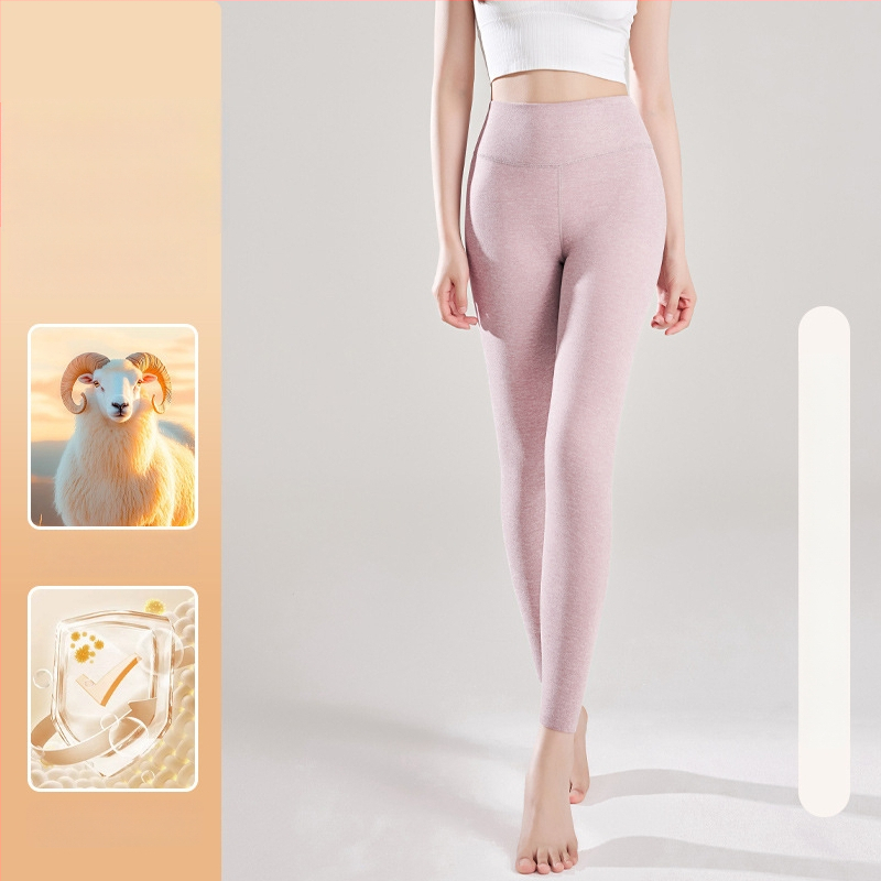 Moteriškos aukšto juosmens termo kelnaitės su fliso pamušalu, poliesterio pluoštas 90–95%, ekstra stora 351–400 g/m², be siūlių