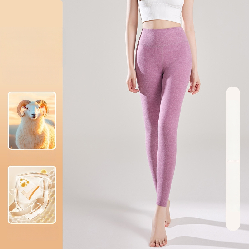 Moteriškos aukšto juosmens termo kelnaitės su fliso pamušalu, poliesterio pluoštas 90–95%, ekstra stora 351–400 g/m², be siūlių