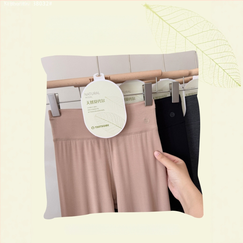 Moteriškos terminės kelnaitės su aukštu juosmeniu, modalinis audinys, 9/10 ilgio, vieno sluoksnio, vidutinio svorio 141–160 g/m²