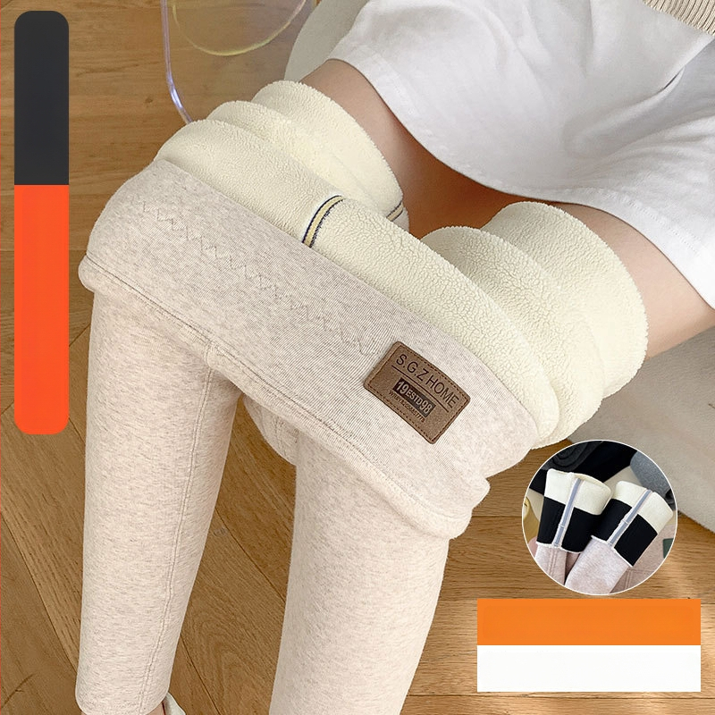 Naiste puuvillased leggingud fliisivoodriga, kõrge vöökoht kõhu kontrolliks, paksud talve-termo leggingud, koostis 95% puuvill ja kuni 30% spandex