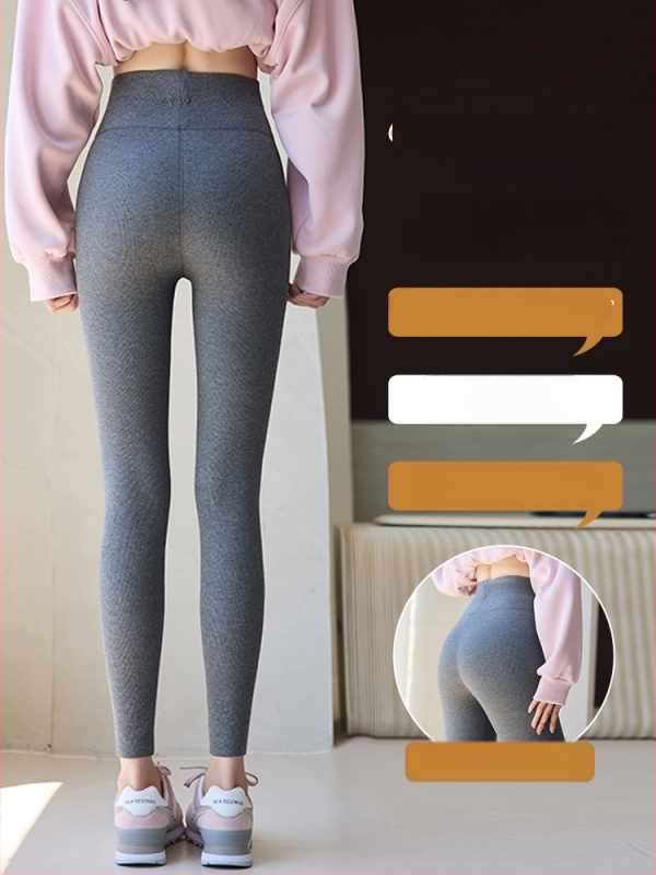 Termo leggingsid kõrgema vöökohtaga ja fleece'iga vooderdusega naistele, tihe lõige, puuvillasegu, talve 2025