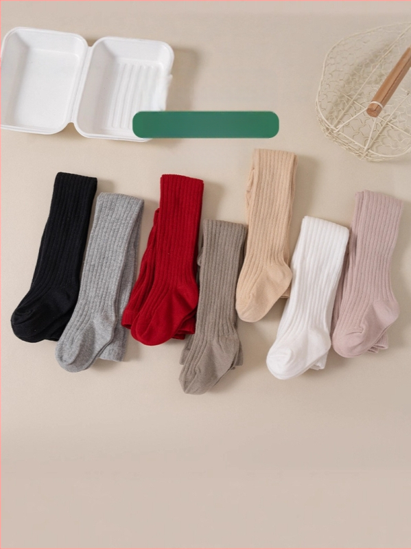 Gyerekeknek szóló harisnya poliészter-pamut keverék (79% pamut), középmagas derekú, teljes hosszúságú, 3–8 éveseknek, tavasz és ősz, koreai stílus.