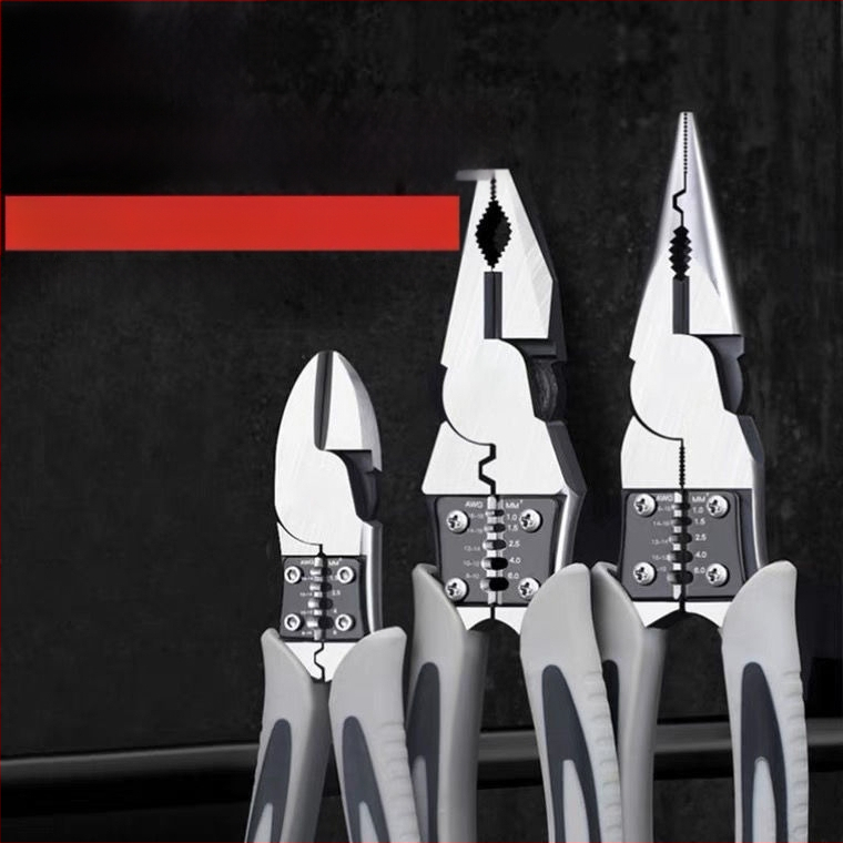 Германски стил мултифункционални клещи за тел с диагонален нос, индустриално качество, улесняващи работа на електротехник (4.6 мм)