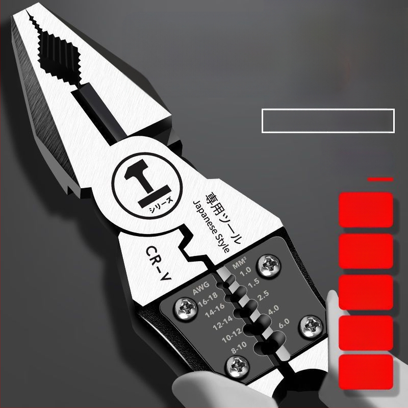 Германски стил мултифункционални клещи за тел с диагонален нос, индустриално качество, улесняващи работа на електротехник (4.6 мм)