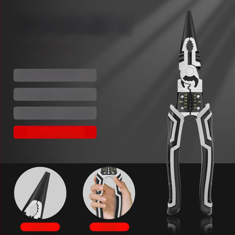 Германски стил мултифункционални клещи за тел с диагонален нос, индустриално качество, улесняващи работа на електротехник (4.6 мм)