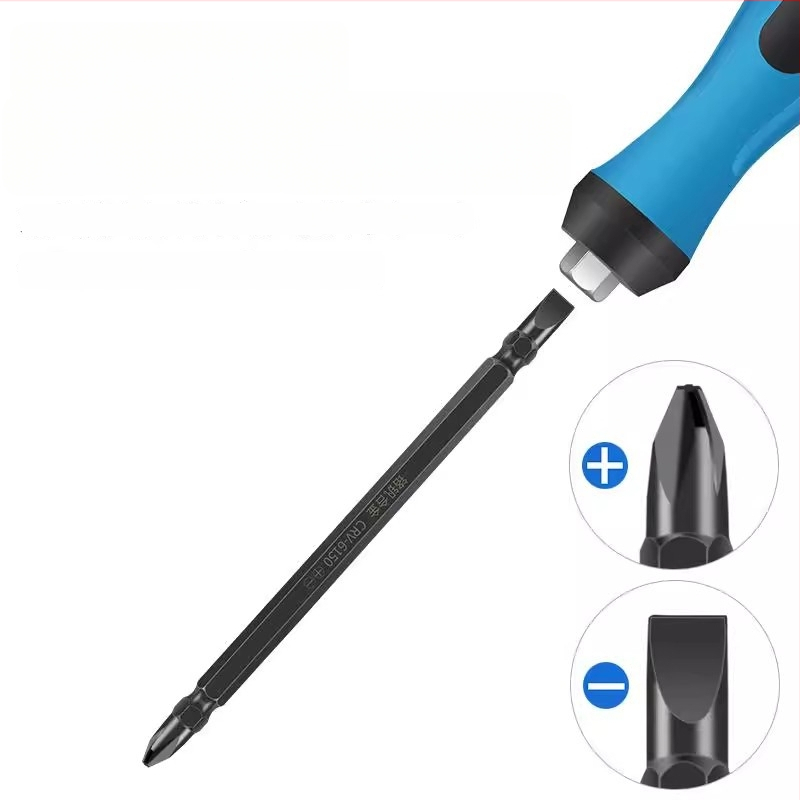 Deer Fairy Dviejų galvų atsuktuvų rinkinys: kryžminė (Phillips) ir plokščia galvutė, daugiafunkcis namų demontavimui ir remontui – anglies plienas