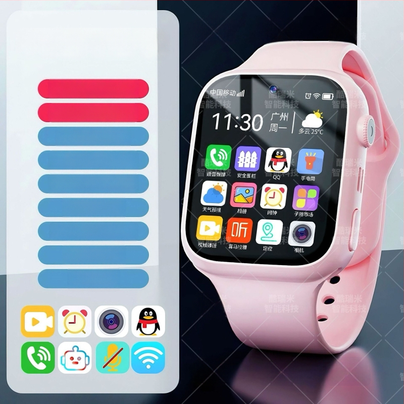 Έξυπνο ρολόι για ενήλικες και μαθητές με εφαρμογές προς λήψη, αναζήτηση ερωτήσεων, παιχνίδια με κάρτες και διπλό σύστημα Morse κώδικα (λουρί σιλικόνης, καντράν σε μορφή βαρελιού, Bluetooth)