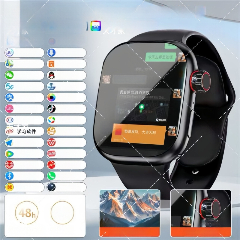 Έξυπνο ρολόι για ενήλικες και μαθητές με εφαρμογές προς λήψη, αναζήτηση ερωτήσεων, παιχνίδια με κάρτες και διπλό σύστημα Morse κώδικα (λουρί σιλικόνης, καντράν σε μορφή βαρελιού, Bluetooth)