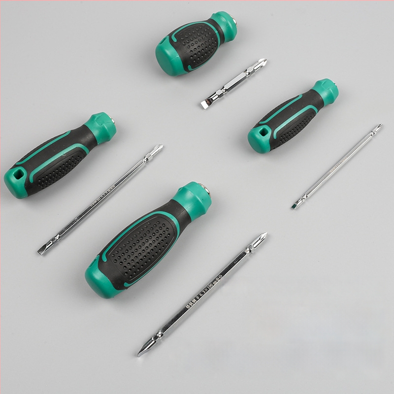 Haowei magnetinis ir izoliuotas atsuktuvų rinkinys su kryžmine ir plokščiąja galvute, Cr-V plienas, rankena PP