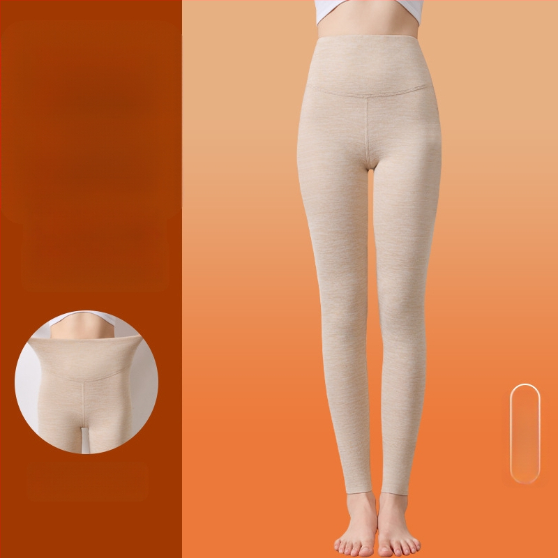 Moteriški aukšto liemens termo leginsai su fliso apdaila, poliesteris, 251–300 g/m²