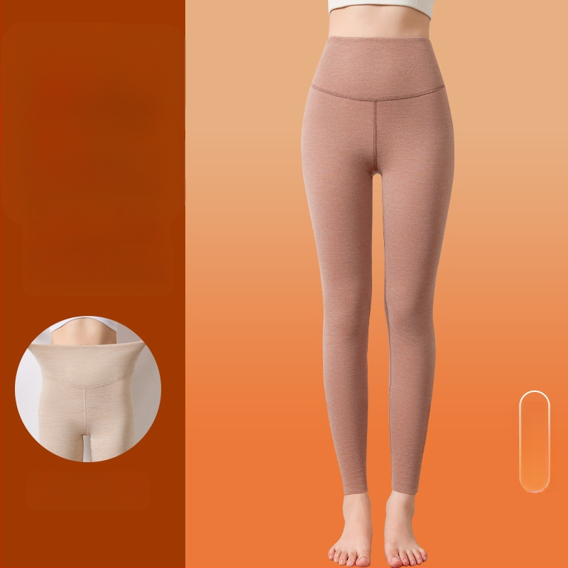 Moteriški aukšto liemens termo leginsai su fliso apdaila, poliesteris, 251–300 g/m²