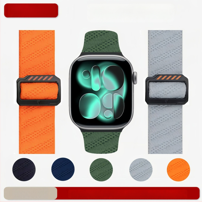 Najlonski tkan remen za Apple Watch s klizačkom kopčom i japanskom kopčom, kompatibilan s širinama 18/20/22 mm.