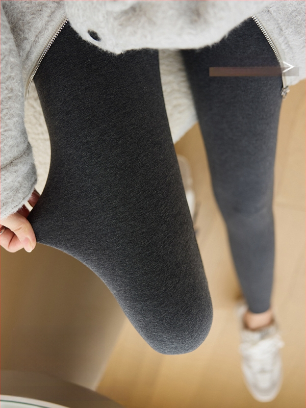 Naiste kõrge vöökohaga matt viimistlusega leggingid, seesine fliisvooder, puuvill-Lycra segu (80–90% puuvill, <30% Lycra), tihe lõige