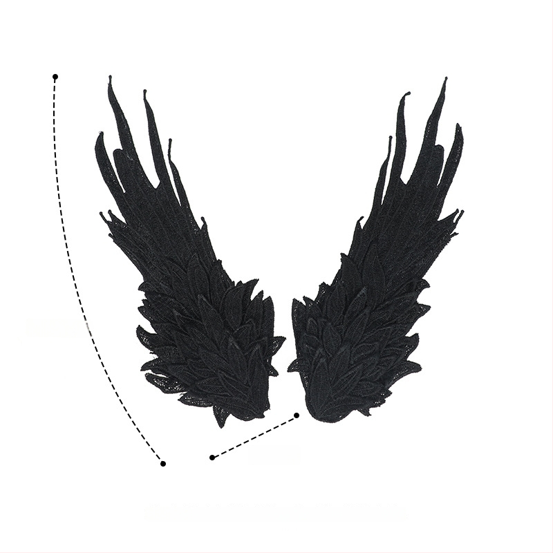 Lolita клип за коса с пера и крила, ръчна изработка, плат, дамски аксесоар за коса, лято 2024, сладък стил