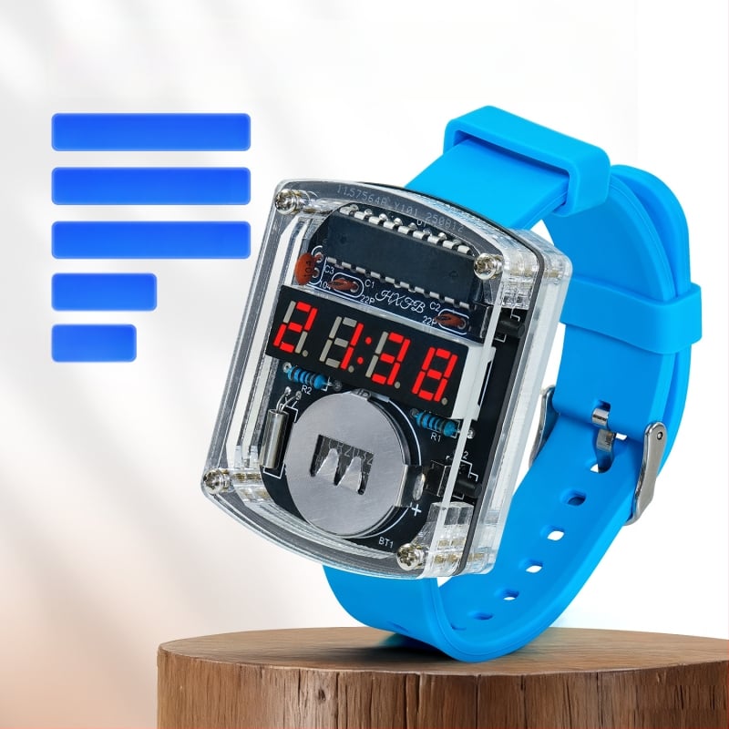 LED laikrodis DIY rinkinys – mikrokontrolieriaus laikrodis ir PCB plokštė litavimui, Core Storm