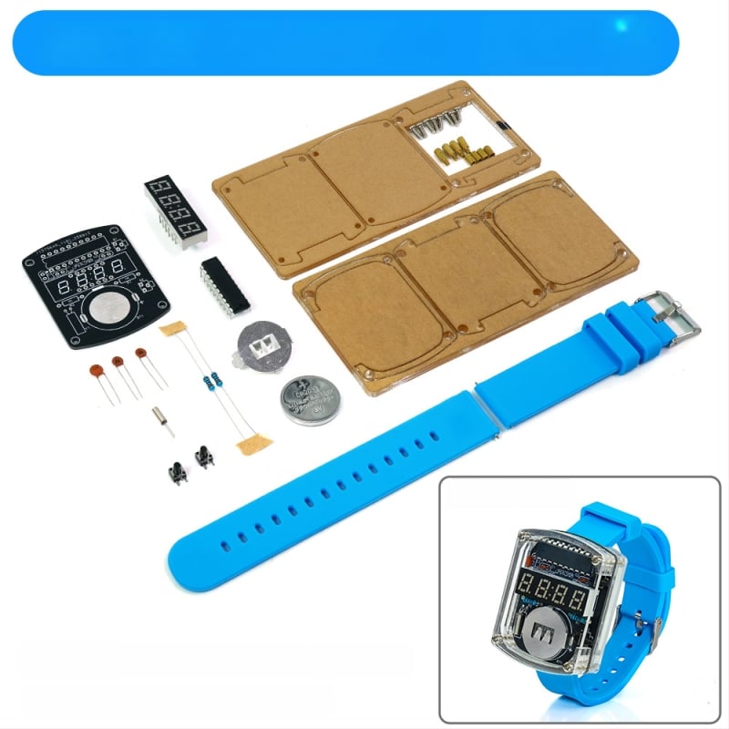 LED laikrodis DIY rinkinys – mikrokontrolieriaus laikrodis ir PCB plokštė litavimui, Core Storm