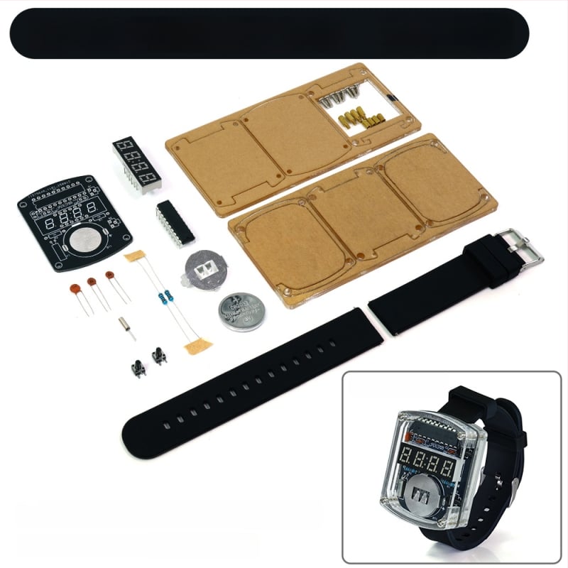 LED laikrodis DIY rinkinys – mikrokontrolieriaus laikrodis ir PCB plokštė litavimui, Core Storm