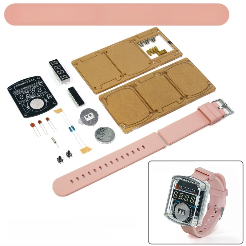 LED laikrodis DIY rinkinys – mikrokontrolieriaus laikrodis ir PCB plokštė litavimui, Core Storm