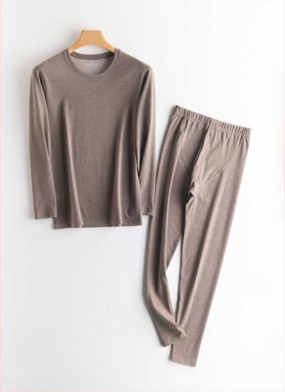 Jin Shangai 9880-2 muški tanak slim-fit termalni komplet, gornji dio s okruglim izrezom i hlače