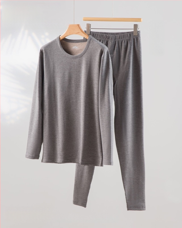 Jin Shangai 9880-2 muški tanak slim-fit termalni komplet, gornji dio s okruglim izrezom i hlače