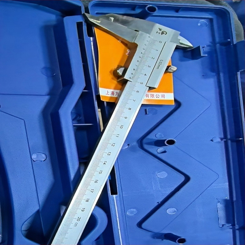 Jelölő tolómérő wolfrámötvözet fejjel és hosszú állkapcsokkal, külső és belső átmérő mérés, Vernier-skála