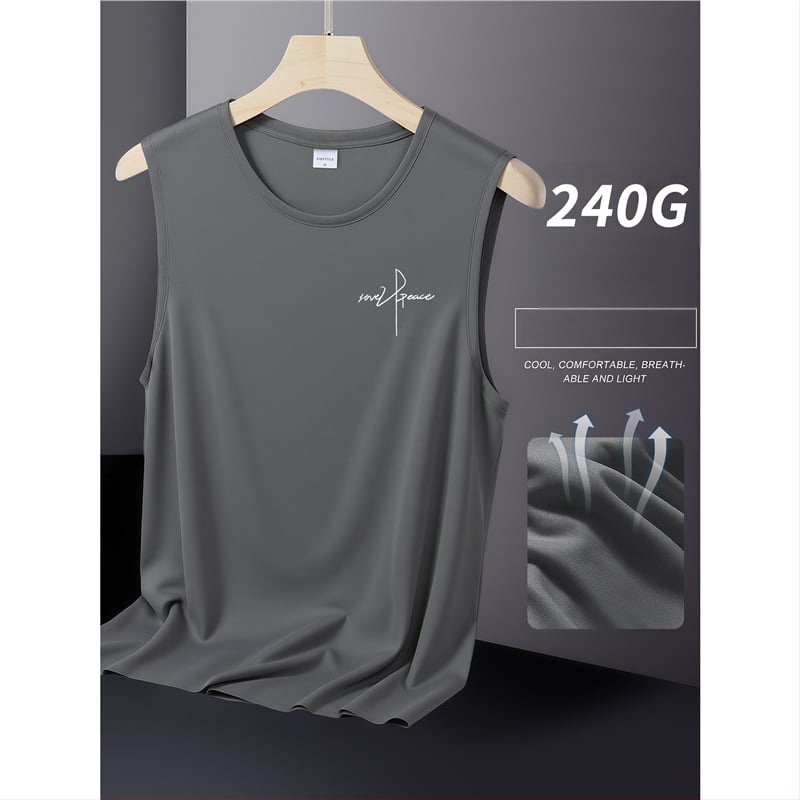 Puuvillane Y-vormiline vest ümmarguse kaelusega, varrukateta, jooksu ja treeningu jaoks, kevad 2024