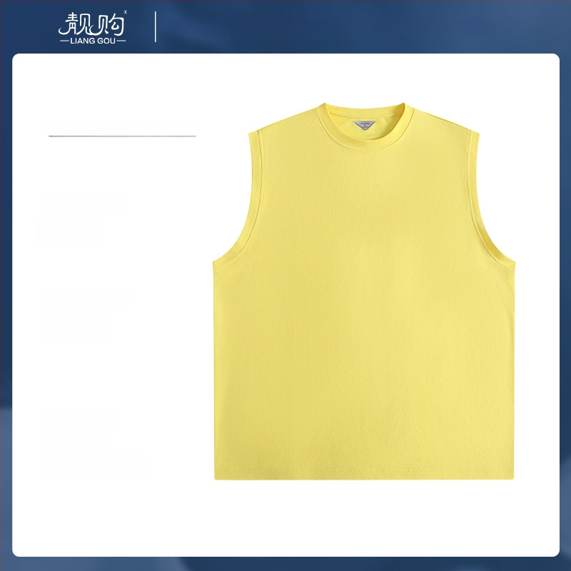 Puuvillane Y-vormiline vest ümmarguse kaelusega, varrukateta, jooksu ja treeningu jaoks, kevad 2024