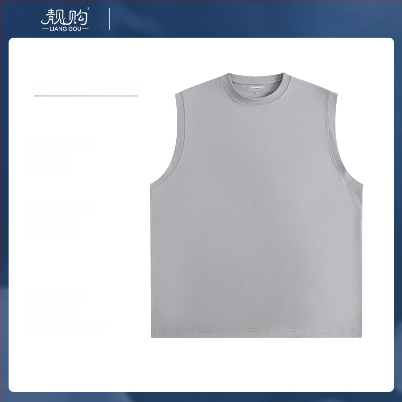 Puuvillane Y-vormiline vest ümmarguse kaelusega, varrukateta, jooksu ja treeningu jaoks, kevad 2024