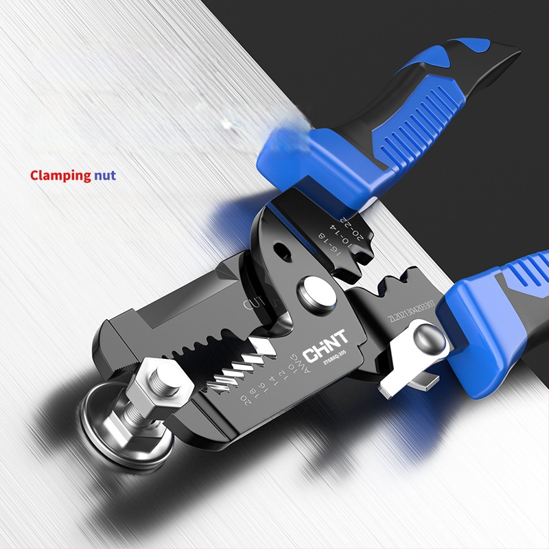 Chint Клещи за обелване на проводници – многофункционални професионални клещи за обелване, кримпване и рязане; Форма: клещи за обелване на проводник; Тегло: 0.11