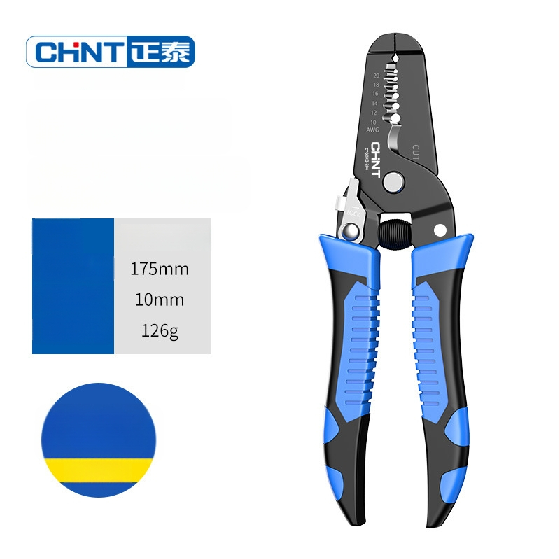 Chint Клещи за обелване на проводници – многофункционални професионални клещи за обелване, кримпване и рязане; Форма: клещи за обелване на проводник; Тегло: 0.11