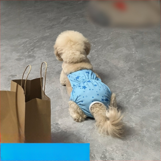 Пелени за женски кучета – копринен външен слой, подплата от зайча козина, средна талия, физиологични нужди