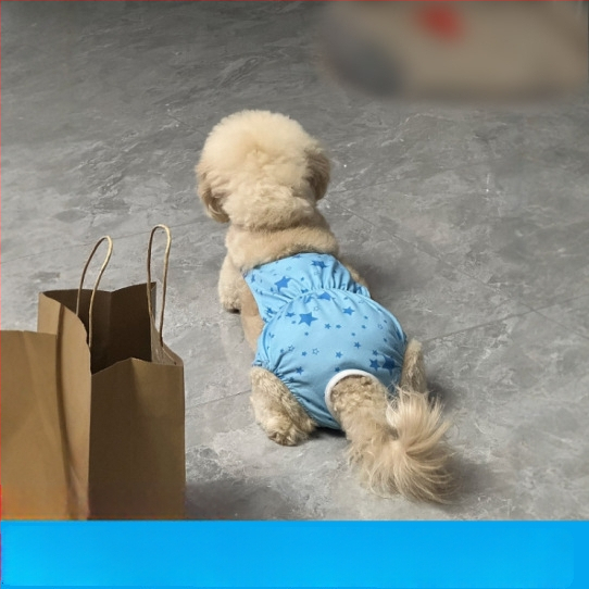 Пелени за женски кучета – копринен външен слой, подплата от зайча козина, средна талия, физиологични нужди