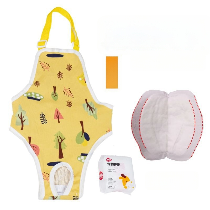 Пелени за женски кучета – копринен външен слой, подплата от зайча козина, средна талия, физиологични нужди