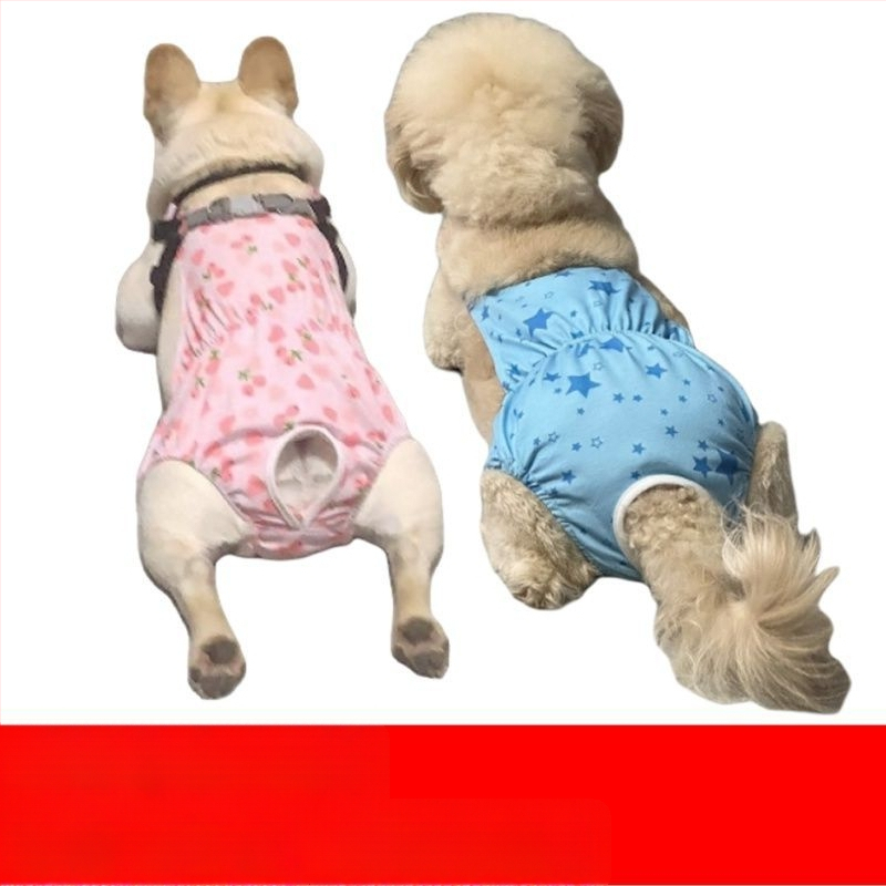 Пелени за женски кучета – копринен външен слой, подплата от зайча козина, средна талия, физиологични нужди