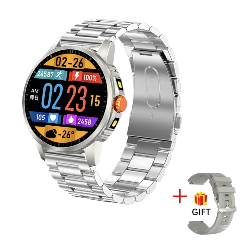 V5 pametni sat s okruglim zaslonom, Bluetooth pozivi, mjerenje otkucaja srca i zasićenosti krvi, praćenje sna, 1.52-inčni TFT, aluminijsko kućište, silikon remen, magnetsko punjenje, vodootporan, trajanje baterije do 7 dana