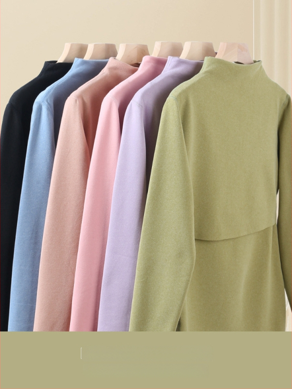 Nėščiosioms velūro termo komplektas su vidutinio aukščio kaklu, flisu viduje, rudens viršus ir kelnės žindymui po gimdymo